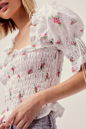 Tarte Eyelet Smocked Blouse