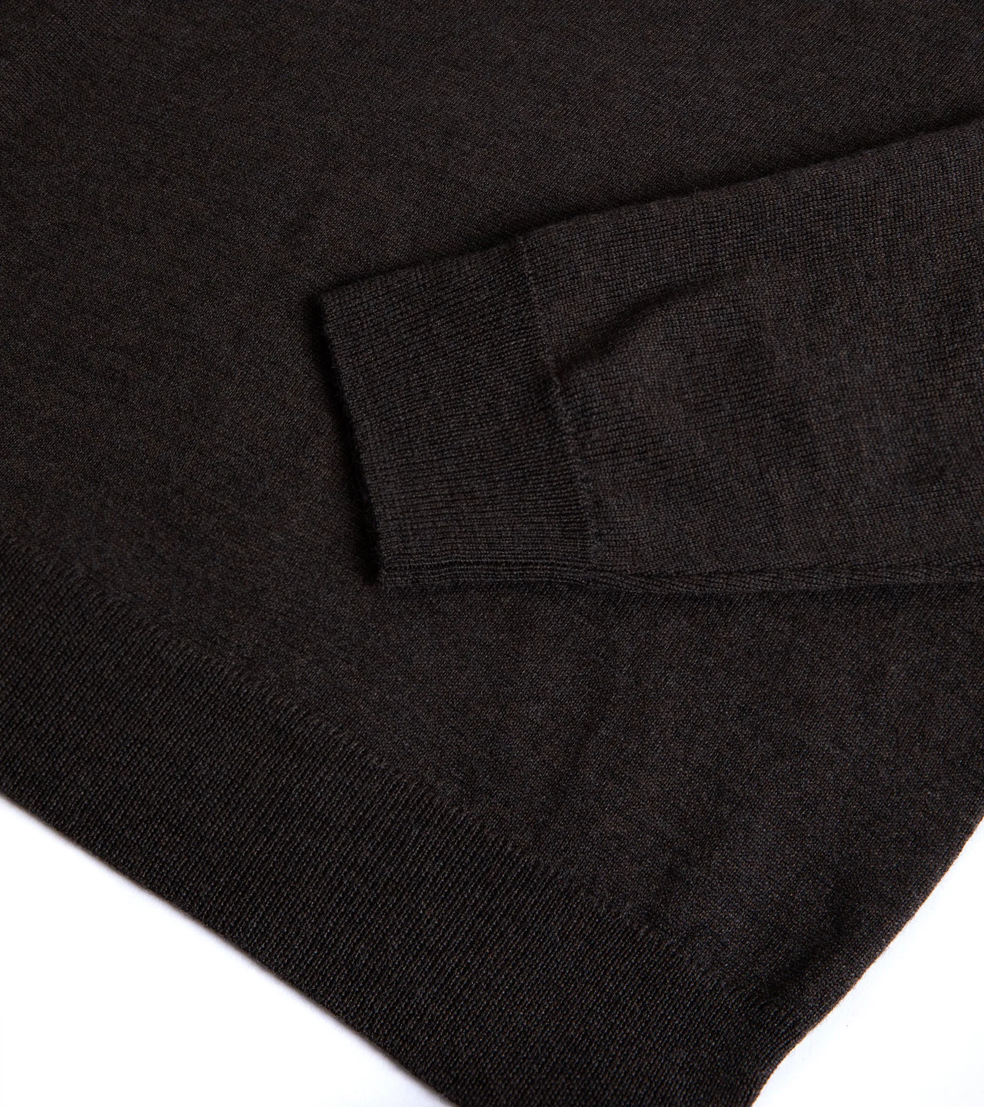 Trunk Enford Merino Knit Long Sleeve Polo Shirt: Mole Brown