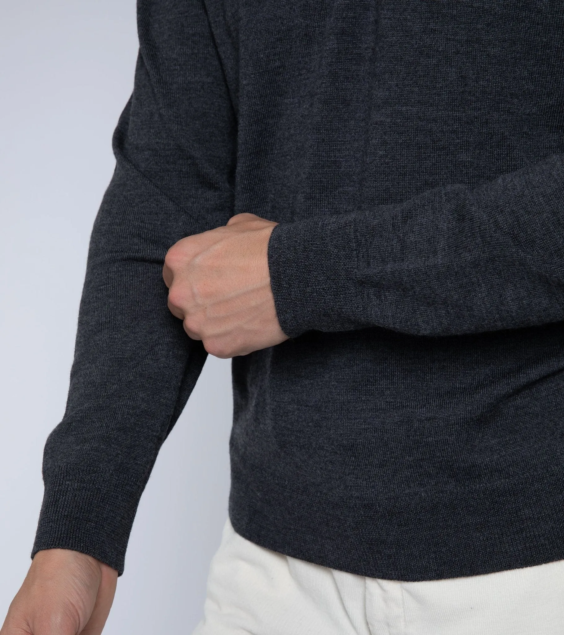 Trunk Trebeck Merino Half Zip Sweater: Charcoal