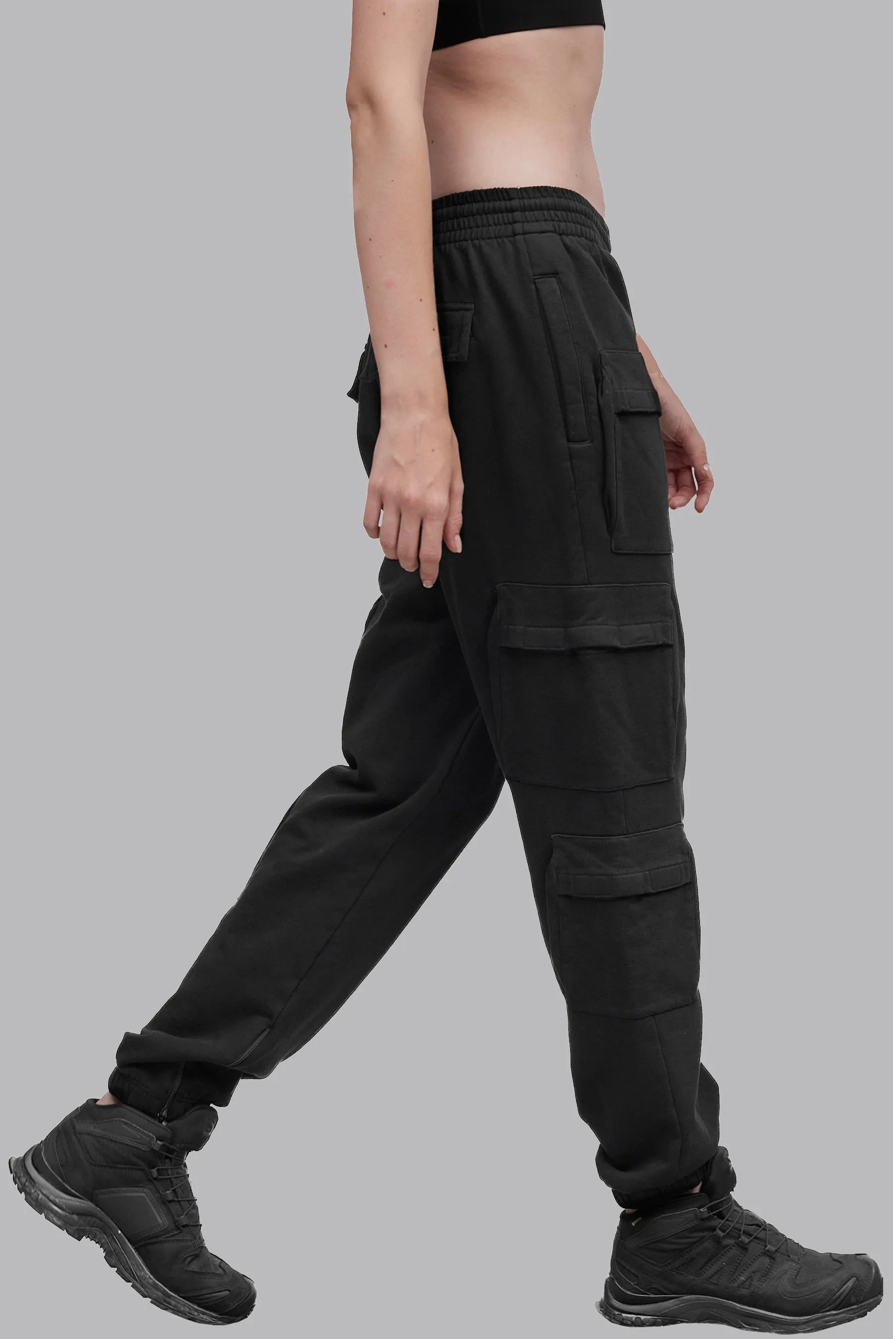 V_LYFE420 CARGO JOGGERS - Black